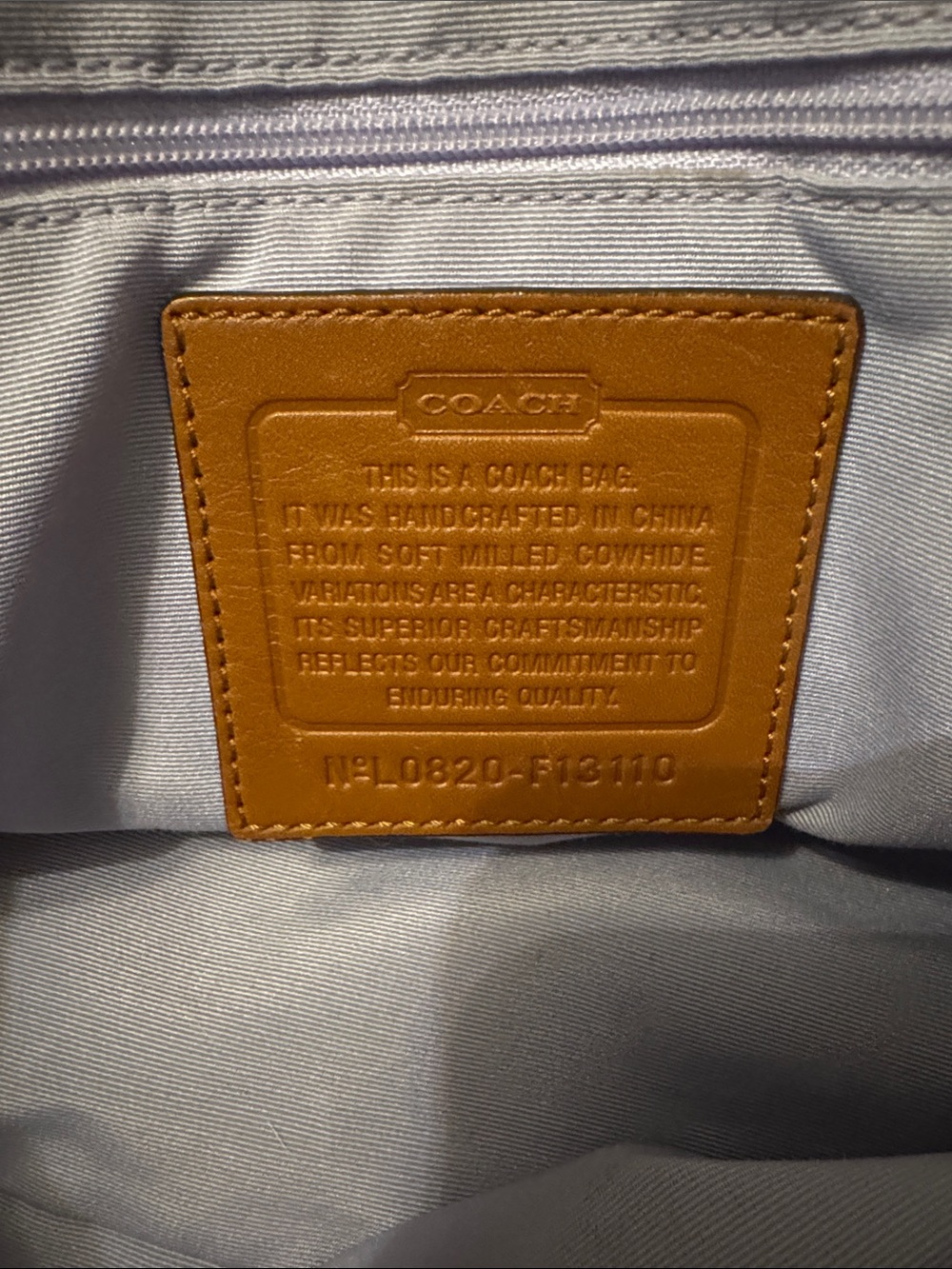 Coach SoHo Alex Pebbled Leather XL Satchel in Ivory and Tan - Picture 11 of 11